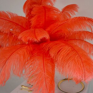 Large Ostrich Feathers 17-25&quot;, 1 to 25 pieces, HOT ORANGE, For Feather Centerpieces, Party Decor, Millinery , Carnival , Costume ZUCKER®