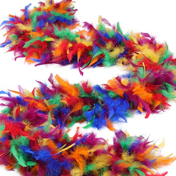 120 Gram Chandelle Feather Boas Rainbow Mix 2 Yards for Party Favors, Kids  Craft, Dress Up, Dancing, Halloween, Costume ZUCKER® 