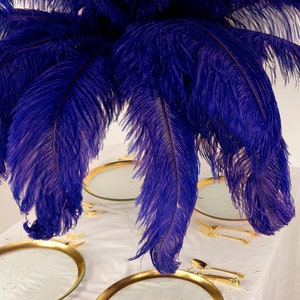 Large Ostrich Feathers 17-25”, 1 to 25 Pieces Prime Ostrich Femina Wing Plumes REGAL Purple, Wedding Centerpiece, Carnival Feathers ZUCKER®