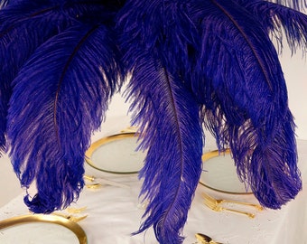 Large Ostrich Feathers 17-25”, 1 to 25 Pieces Prime Ostrich Femina Wing Plumes REGAL Purple, Wedding Centerpiece, Carnival Feathers ZUCKER®