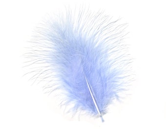 Turkey Feathers, Light Blue Loose Turkey Marabou Feathers, Short and Soft Fluffy Down, Craft and Fly Fishing Supply Feathers ZUCKER®