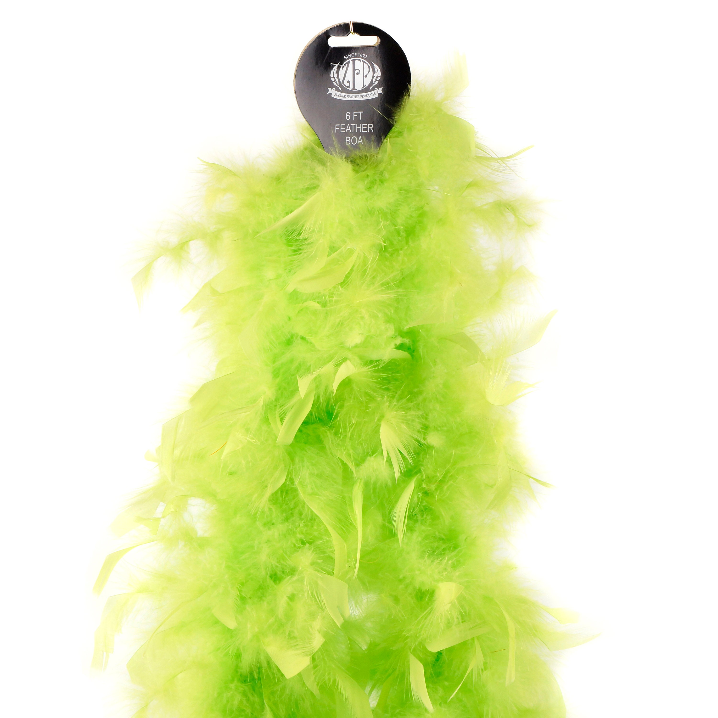 60 Gram Chandelle Feather Boa, Lime Green 2 Yards For Party Favors