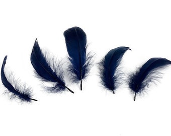 Navy Blue Goose Nagoire Feathers, 4-6", Arts and Crafts Supplies 200 pieces