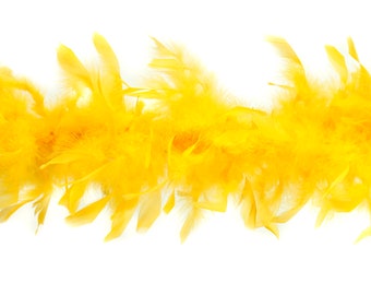 40 Gram Chandelle Feather Boa GOLD 2 Yards For Party Favors, Kids Crafting and Dress Up, Dancing, Wedding, Halloween, Costume ZUCKER®