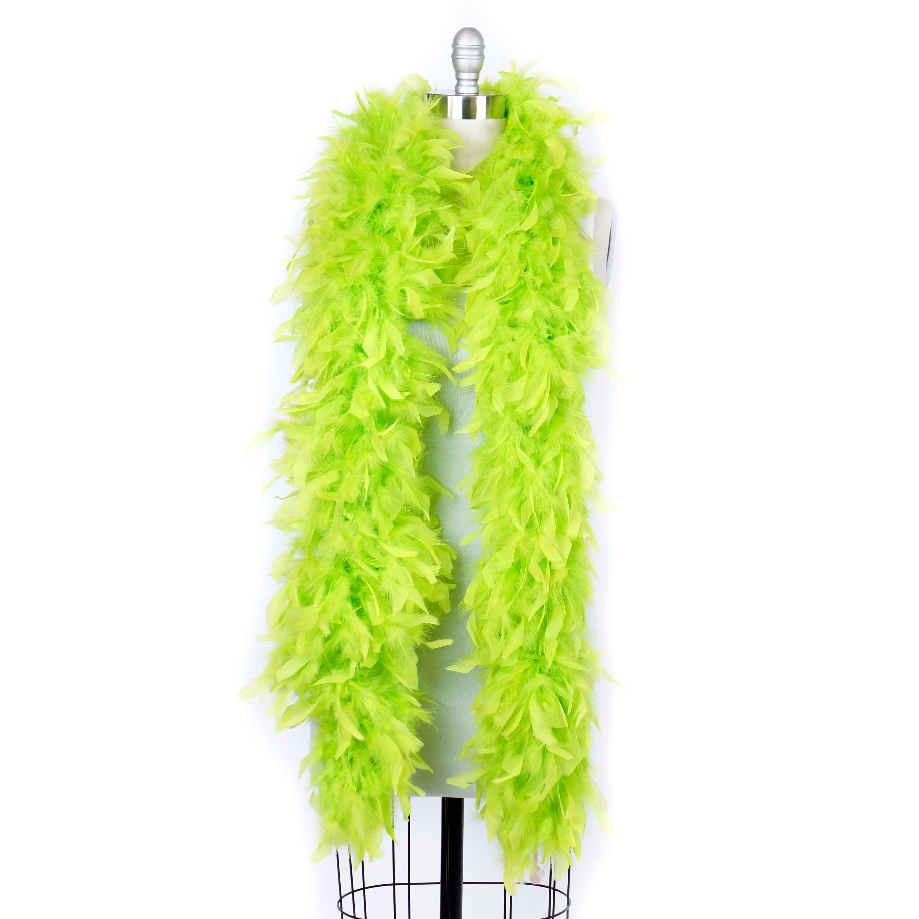 120 Gram Chandelle Feather Boa Lime Green 2 Yards For Party Favors