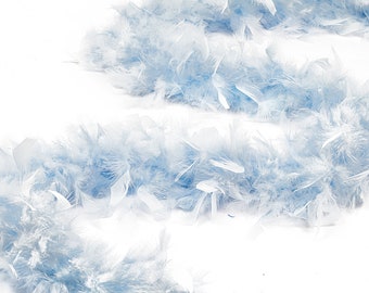 60 Gram Chandelle Feather Boa, Light Blue 2 Yards For Party Favors, Kids Crafting & Dress Up, Dancing, Wedding, Halloween, Costume ZUCKER®