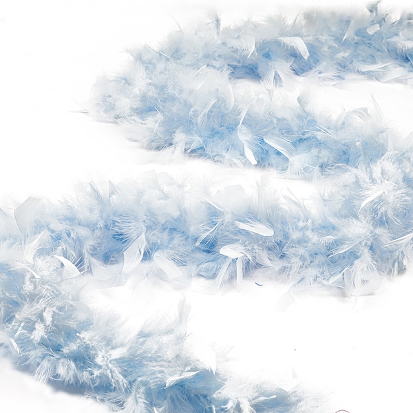 60 Gram Chandelle Feather Boa, Light Blue 2 Yards For Party Favors, Kids Crafting & Dress Up, Dancing, Wedding, Halloween, Costume ZUCKER®