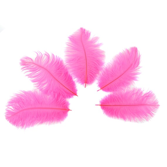 Ostrich Feathers 4 8 Neon PINK Orient Mini Ostrich Drabs Floral