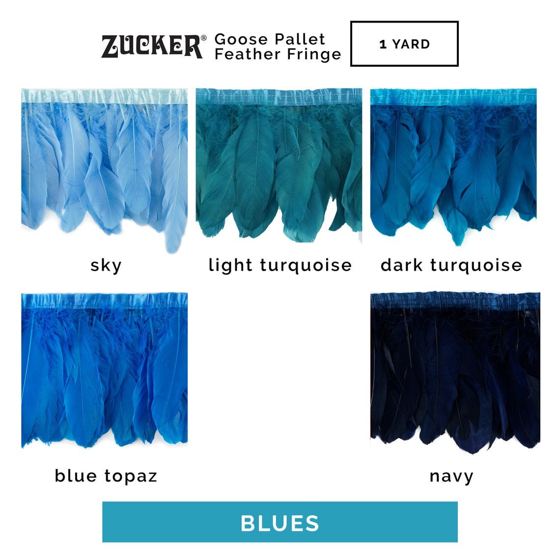 1 Yard Parried Goose Feather Fringe, Choose from 31 Colors For DIY Art