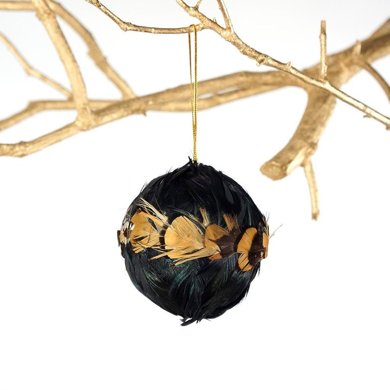 Zuckerfeather Pheasant Feather Ball Ornament - Thumbnail 3