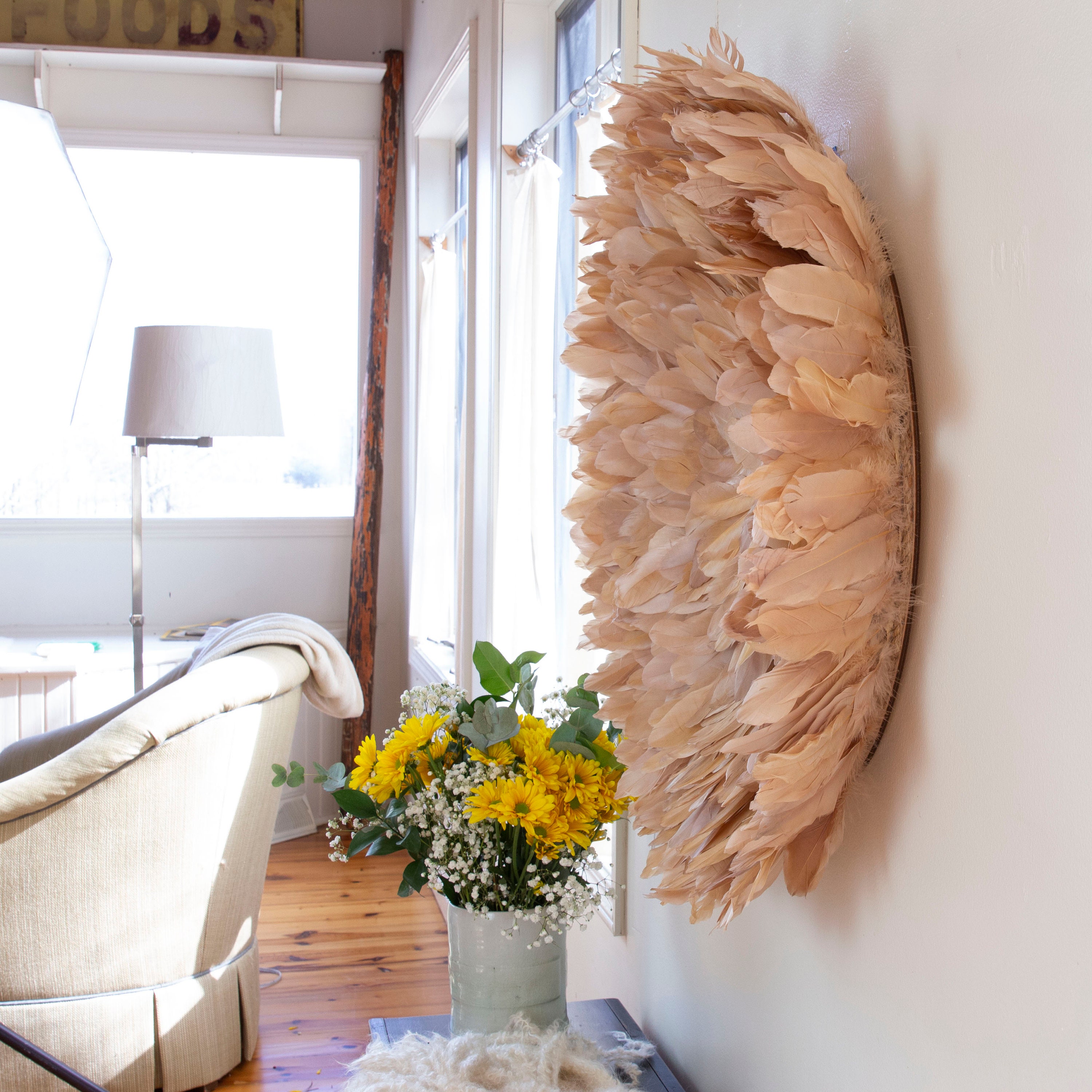 Large Unique Decorative Feather Wall Art Feather Art Inspired Etsy