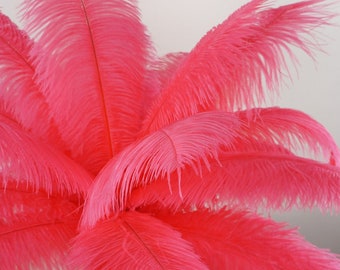 Ostrich Feathers 17-20" CORAL, 1 to 25 pc, Ostrich Plumes, Carnival Samba Feathers, Ostrich Drabs, Mardi Gras, Centerpiece, ZUCKER® USA