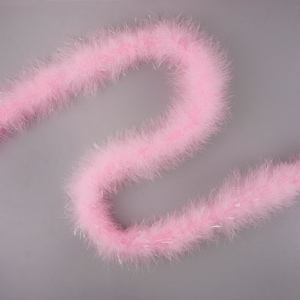 Marabou Feather Boas Candy PINK with Shiny Opal Lurex, 20 Grams 2 Yards, DIY Art Crafts Carnival Fashion Halloween Costume Decor ZUCKER® image 4