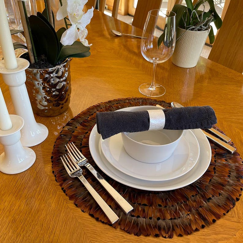 Pheasant Feather Decorative Placemat, Fall Décor for Home & Office ...