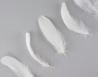 Goose Nagoire Feathers, 4-6" White Loose Goose Nagoire Feathers, White Feathers, Small Feathers, Arts and Craft Supplies ZUCKER®