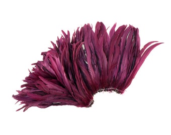 Rooster Tail Feathers, PURPLE 12-14" Strung Bleach Dyed Coque Tails, Wholesale Feathers Bulk ZUCKER®