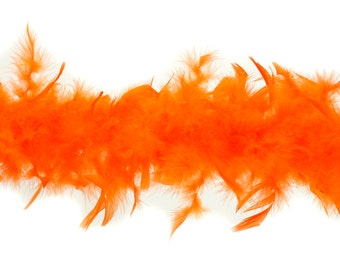 40 Gram Chandelle Feather Boa ORANGE 2 Yards For Party Favors, Kids Crafting & Dress Up, Dancing, Wedding, Halloween, Costume ZUCKER®