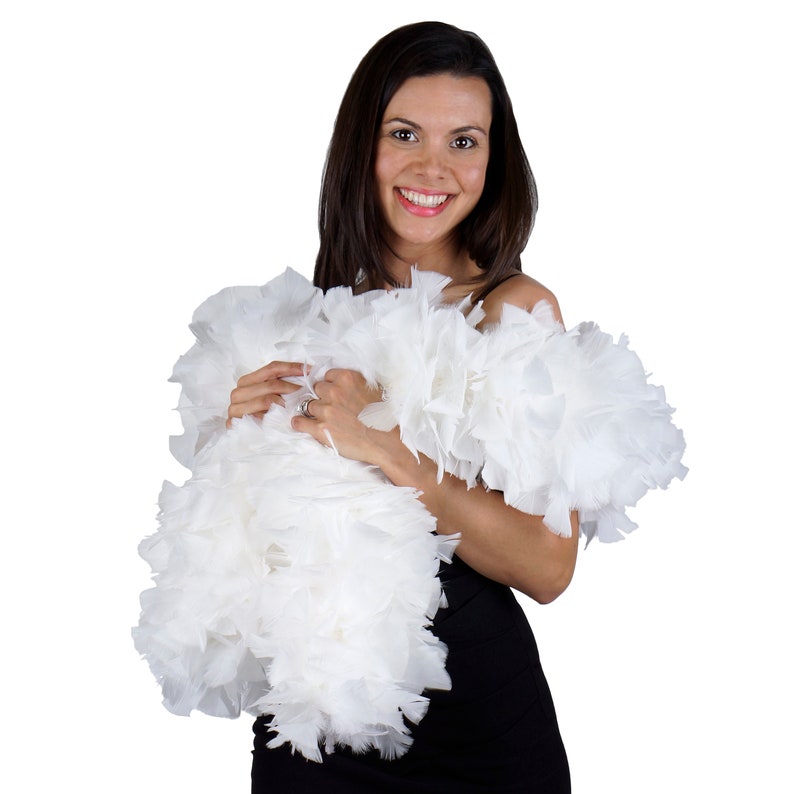 WHITE Turkey Feather Boa Large Economy Feather Boa for Etsy