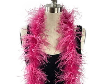 Ostrich Feather Boa, Raspberry 2 Ply Value Ostrich Boa Halloween Costume, Dance and Fashion Design ZUCKER® Dyed & Sanitized in the USA