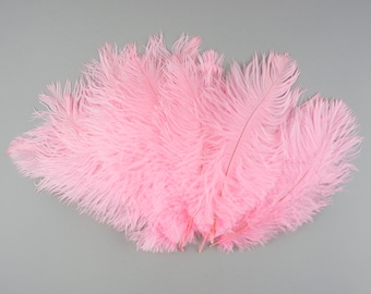 Ostrich Feathers 9-12" Candy Pink , Pink Ostrich Drabs, Pink Feathers Centerpiece Floral Supplies, Carnival & Costume Feathers ZUCKER®