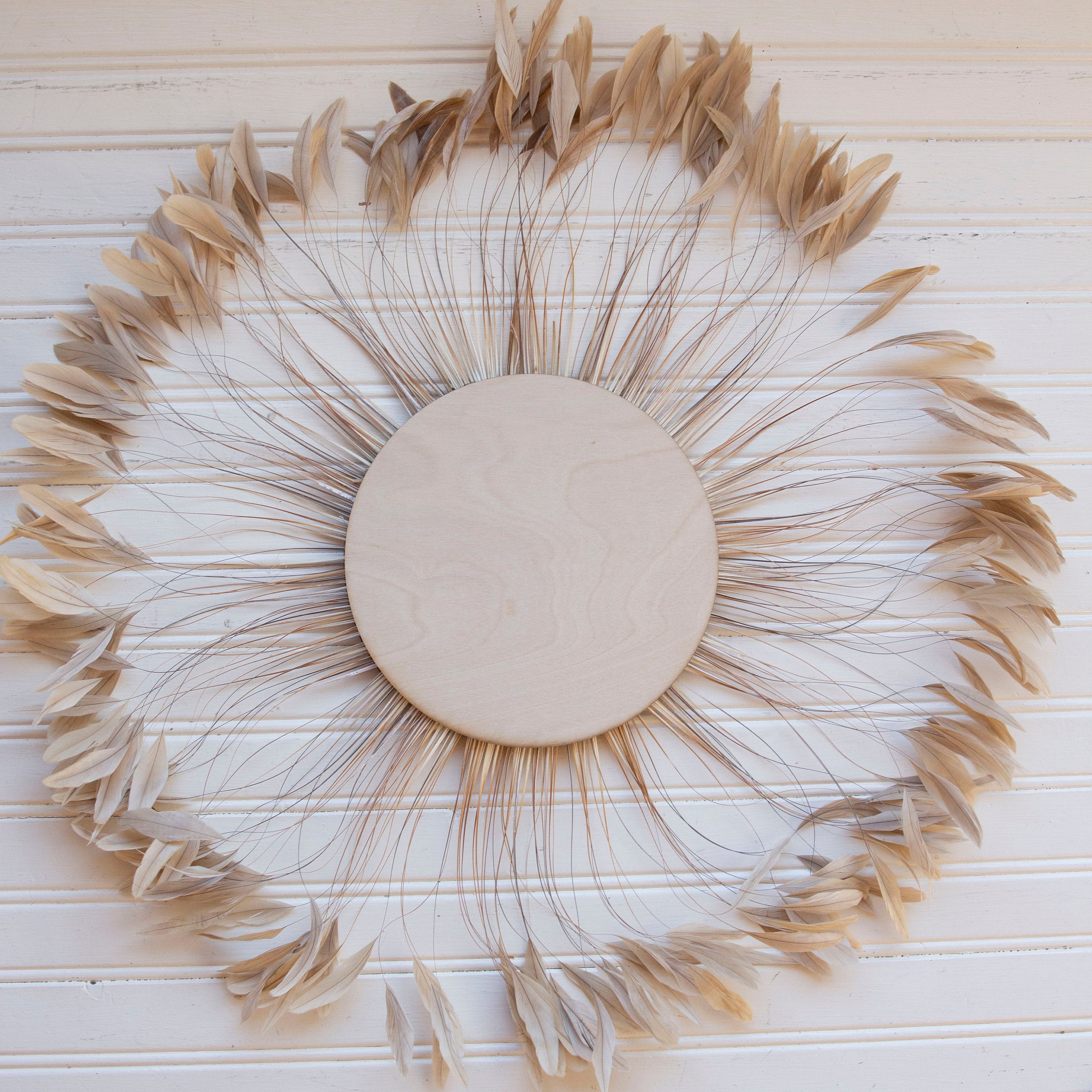 Unique Decorative Feather Wall Art Feather Art Beige Etsy