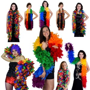 Rainbow Feather Boa Collection, Feather Boa for Pride, Festival, Carnival, Costume, Showgirl, Burlesque, Dance & Photography ZUCKER®