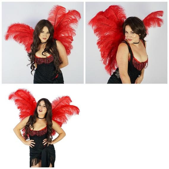 Hermosas alas de plumas de ángel Disfraz de cosplay Traje de ángel con  banda para el cabello Alas de hadas de bastón para Halloween Fotografía  Prop Bo