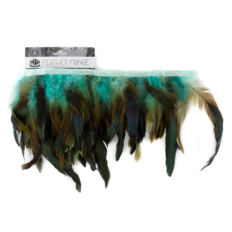 Costume DK.AQUA 1 Yard Dyed over Half Bronze Iridescent Schlappen Feather Fringe approx 6-8 Fashion /& Millinery Design Fringe ZUCKER\u00ae