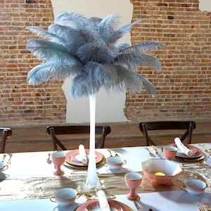 Ostrich Feathers 13-16&quot; SILVER - For Feather Centerpieces, Party Decor, Millinery, Carnival, Fashion & Costume ZUCKER®