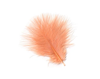 Turkey Feathers, Peach Loose Turkey Marabou Feathers, Short and Soft Fluffy Down, Craft and Fly Fishing Supply Feathers ZUCKER®