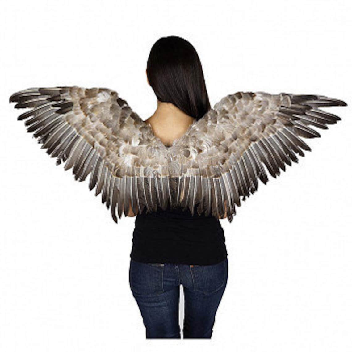 Natural Feather Costume Wings Brown Feather Wings Owl Etsy