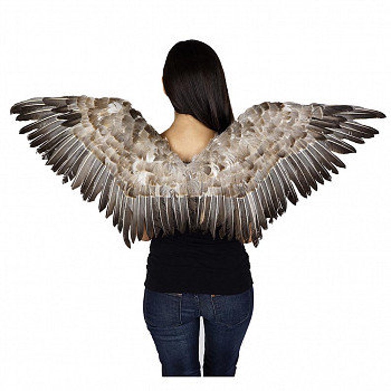 Natural Feather Costume Wings Brown Feather Wings Owl Etsy