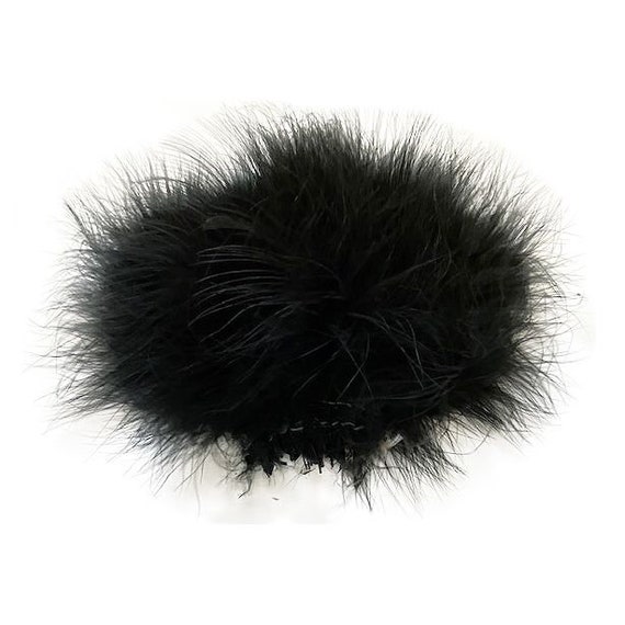 BLACK Strung Marabou Turkey Feathers for Fly Fishing, Fly Tying