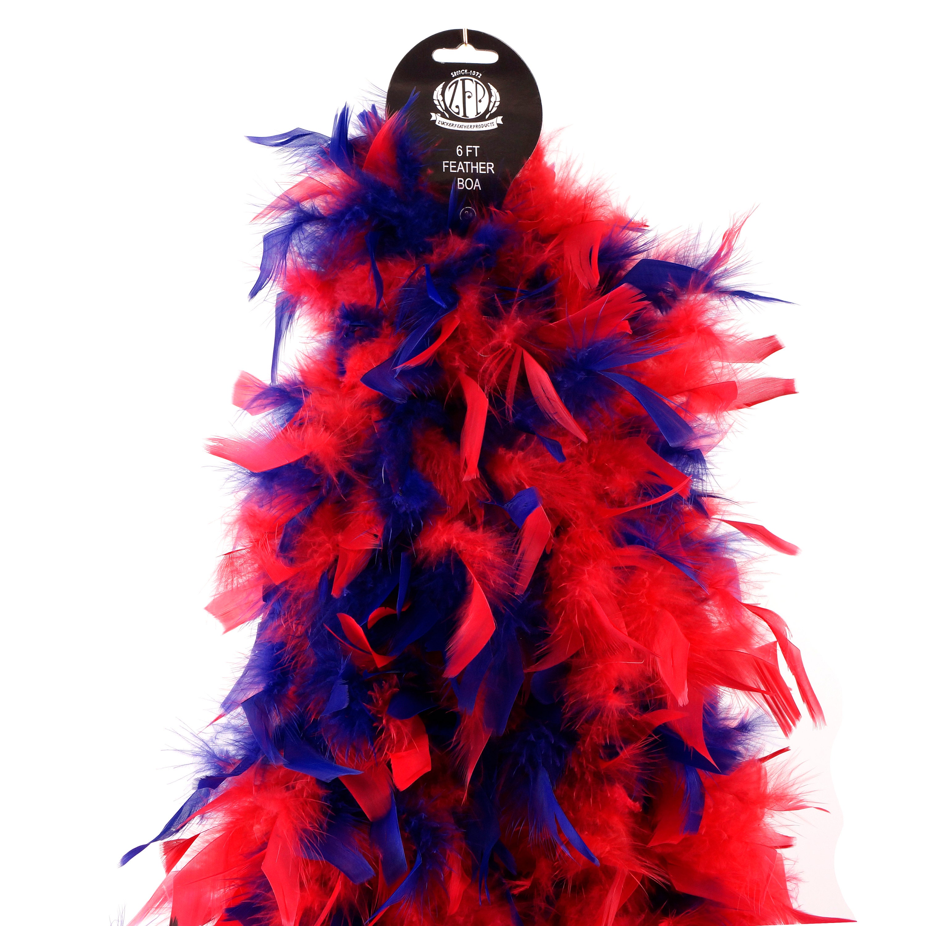 120 Gram Chandelle Feather Boas Red and Purple Mix 2 Yards For Red Hat