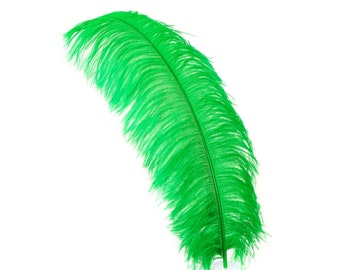 X-Large Ostrich Feathers 24-30", 1 to 25 Pieces, KELLY Green, For Wedding Centerpieces, Party Decor, Millinery, Carnival, Costume ZUCKER®