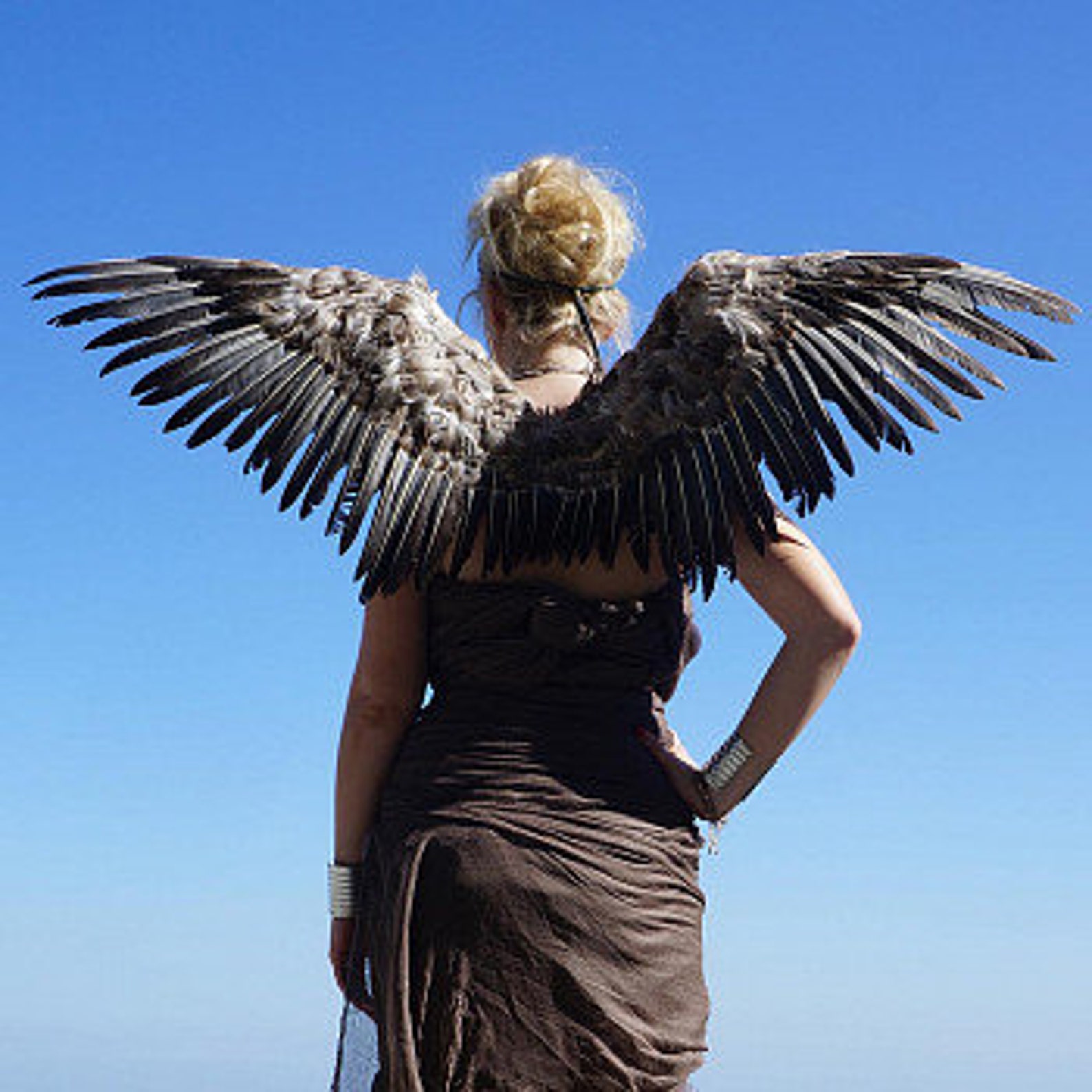 Natural Feather Costume Wings Brown Feather Wings Owl Etsy