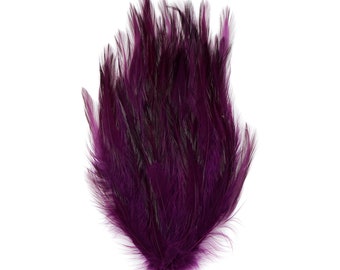 PURPLE Dyed Hackle Pads - Feather Patches For Arts & Crafts, DIY Fascinators, Millinery, Fashion, Costume and Carnival Design ZUCKER®