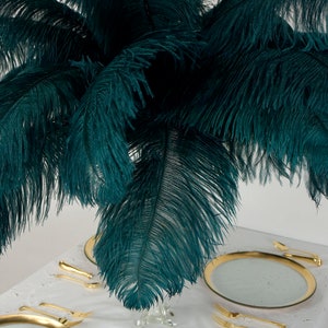 Large Ostrich Feathers 17-25&quot;, 1 to 25 Pieces, TEAL Green, Wedding Centerpieces, Decor, Millinery, Carnival, Renaissance Festival ZUCKER®