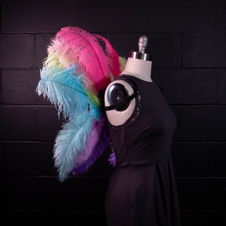 CUSTOM Multi Color Ostrich Feather Wings Made to Order With 2nd Quality ...