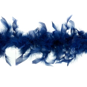 40 Gram Chandelle Feather Boa NAVY Blue 2 Yards For Party Favors, Kids Crafting & Dress Up, Dancing, Wedding, Halloween, Costume ZUCKER®