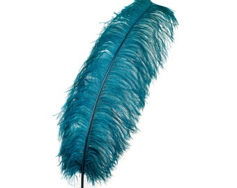 X-Large Ostrich Feathers 24-30", 1 to 25 Pieces, TEAL, For Wedding Centerpieces, Party Decor, Millinery, Carnival, Costume ZUCKER®