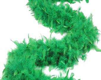 120 Gram Chandelle Feather Boa Kelly Green 2 Yards For Party Favors, Kids Craft & Dress Up, Dancing, Wedding, Halloween, Costume ZUCKER®