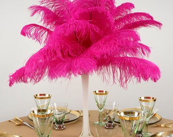 Ostrich Feathers 13-16" SHOCKING PINK - For Feather Centerpieces, Party Decor, Millinery, Carnival, Fashion & Costume ZUCKER®