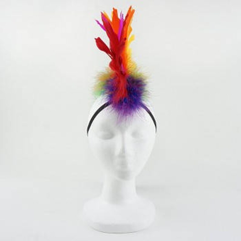 Rainbow Feather Mohawk PRIDE Festival Burning Man Etsy