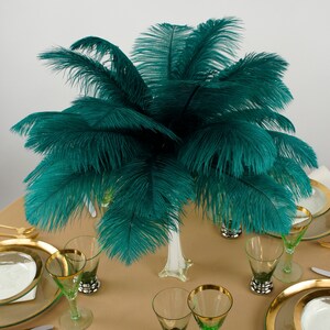 Ostrich Feathers 13-16 TEAL For Feather Centerpieces, Party Decor, Millinery, Carnival, Fashion & Costume ZUCKER® image 1