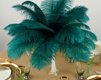 Ostrich Feathers 13-16" TEAL - For Feather Centerpieces, Party Decor, Millinery, Carnival, Fashion & Costume ZUCKER®