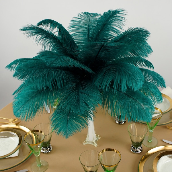 Ostrich Feathers 13-16" TEAL - For Feather Centerpieces, Party Decor, Millinery, Carnival, Fashion & Costume ZUCKER®