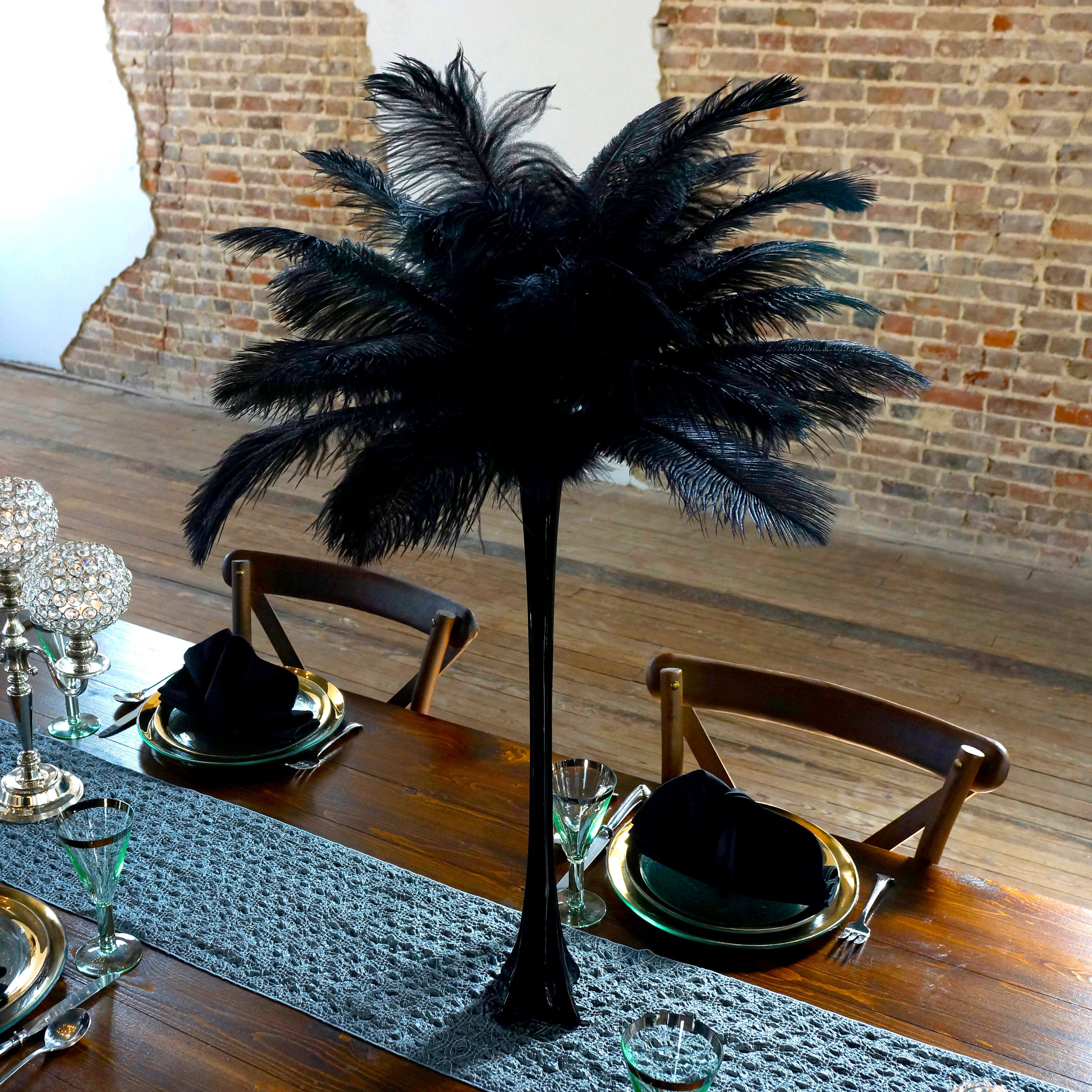 Black Ostrich Feather Tree