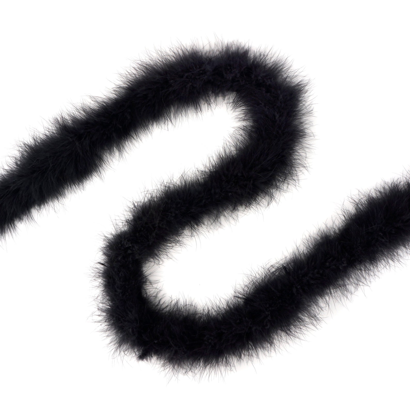 BLACK Marabou Feather Boa Heavy Weight 25 Grams 2 Yards for - Etsy