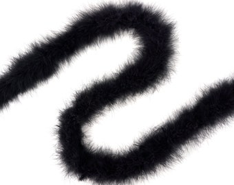 BLACK Marabou Feather Boa Heavy Weight 25 Grams 2 Yards For DIY Art Crafts Carnival Fashion Halloween Costume Design Home Decor ZUCKER®